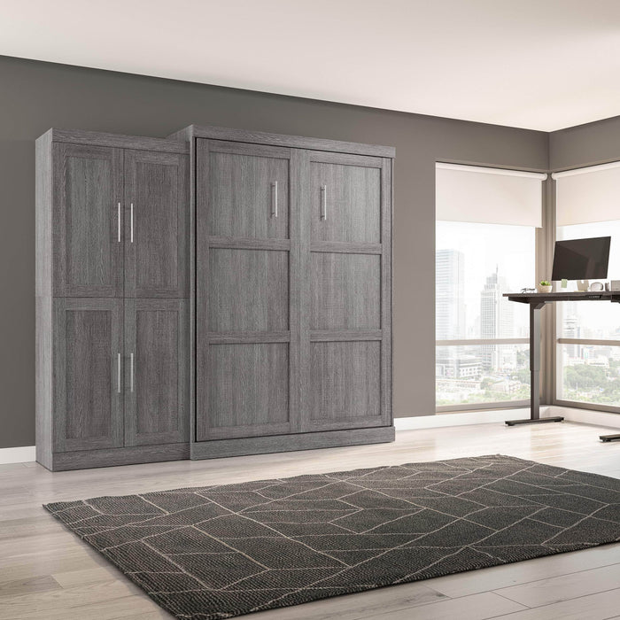 Pending - Bestar Murphy Wall Bed Pur Murphy Bed with Wardrobe (101W) - Available in 5 Colors