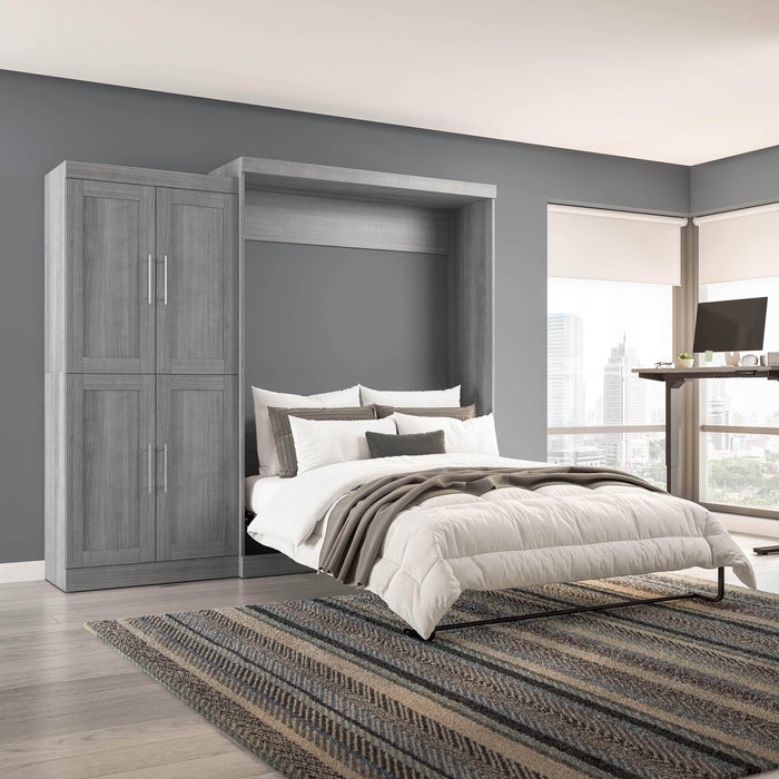 Pending - Bestar Murphy Wall Bed Pur Murphy Bed with Wardrobe (101W) - Available in 5 Colors