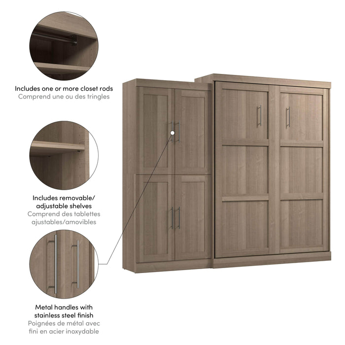 Pending - Bestar Murphy Wall Bed Pur Murphy Bed with Wardrobe (101W) - Available in 5 Colors