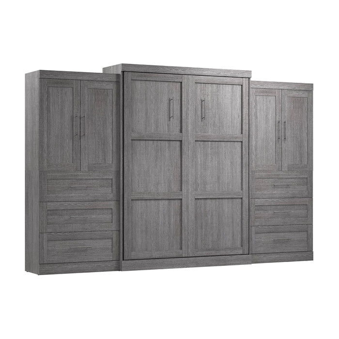 Pending - Bestar Murphy Wall Bed Pur Murphy Bed with Wardrobes (136W) - Available in 5 Colors