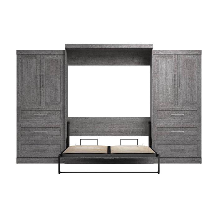 Pending - Bestar Murphy Wall Bed Pur  Murphy Bed with Wardrobes (136W) - Available in 5 Colors