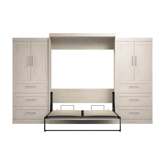 Pending - Bestar Murphy Wall Bed Pur  Murphy Bed with Wardrobes (136W) - Available in 5 Colors