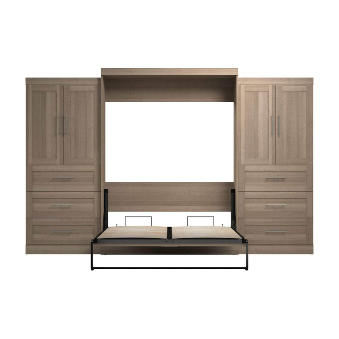 Pending - Bestar Murphy Wall Bed Pur  Murphy Bed with Wardrobes (136W) - Available in 5 Colors