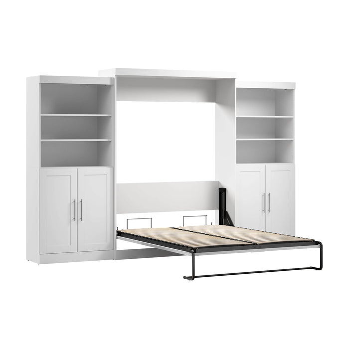 Pending - Bestar Murphy Wall Bed White Pur  Murphy Bed with Closet Storage Organizers (136W) - Available in 5 Colors