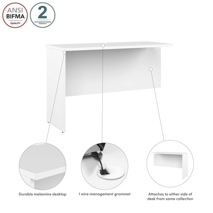 Pending - Bestar Return Table Logan 48W Desk Return or Bridge - Available in 4 Colors