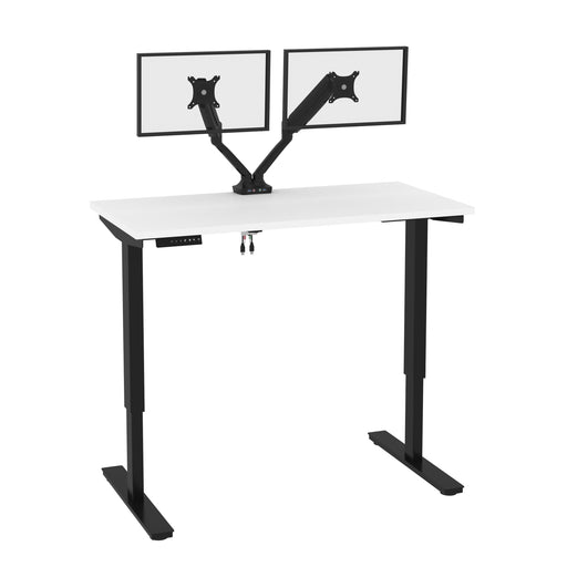 Pending - Bestar Standing Desk White Universel 48W X 24D Standing Desk With Dual Monitor Arm - Available in 2 Colors