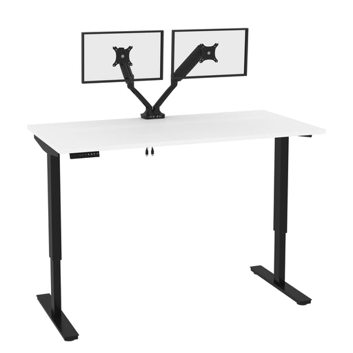 Pending - Bestar Standing Desk White Universel 60W X 30D Standing Desk With Dual Monitor Arm - Available in 2 Colors